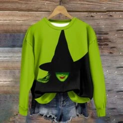 Unisex Wicked Hoodie Women Men The Witch Hooded Green Sweatshirt For Halloween Party -Children Toys Sale Long Sleeve Wicked Shirt 4