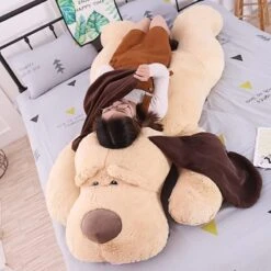 52" Giant Size Soft Lying Dog Plush Toys Stuffed Animal Sleep Cushion Pillow Dolls -Children Toys Sale Lying dog plush toy 4