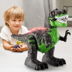 2.4G RC Dinosaur 360° Rotation Spray T-Rex With LED Light Up Realistic Dinosaur Toys