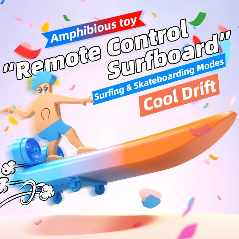 2-IN-1 Remote Control Boat 2.4G RC Surfer Water Surfboard Land Drift Scooter Toys 4 2-IN-1 Remote Control Boat 2.4G RC Surfer Water Surfboard Land Drift Scooter Toys - Image 4