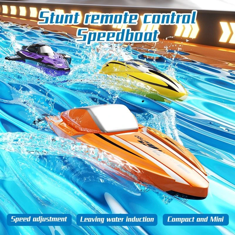Kids Remote Control Boat 2.4G RC Rolling Stunt Boat Two Speeds Adjustable Speedboat 5 Kids Remote Control Boat 2.4G RC Rolling Stunt Boat Two Speeds Adjustable Speedboat - Image 5