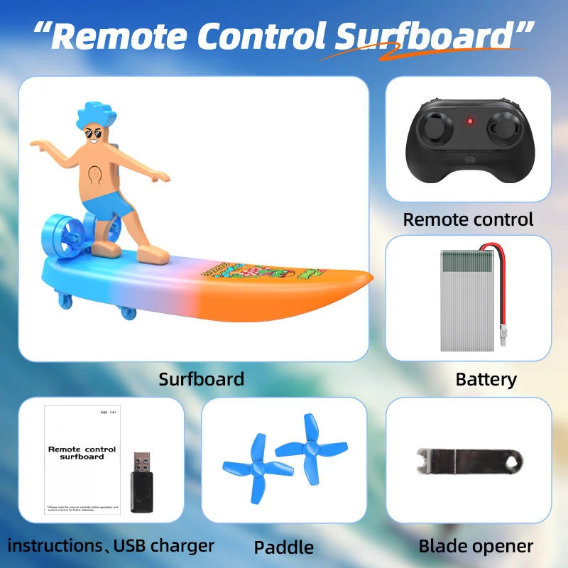2-IN-1 Remote Control Boat 2.4G RC Surfer Water Surfboard Land Drift Scooter Toys 7 2-IN-1 Remote Control Boat 2.4G RC Surfer Water Surfboard Land Drift Scooter Toys - Image 7