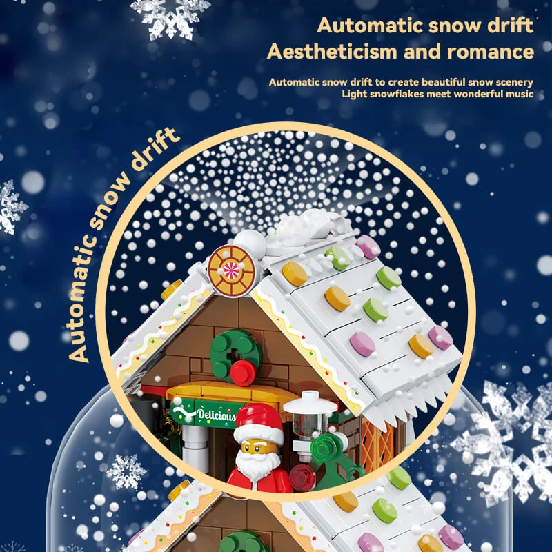 Christmas Building Block Music Box Home Decoration With Automatic Snow LED For Boys Grils Christmas Gift 5 Christmas Building Block Music Box Home Decoration With Automatic Snow LED For Boys Grils Christmas Gift - Image 5