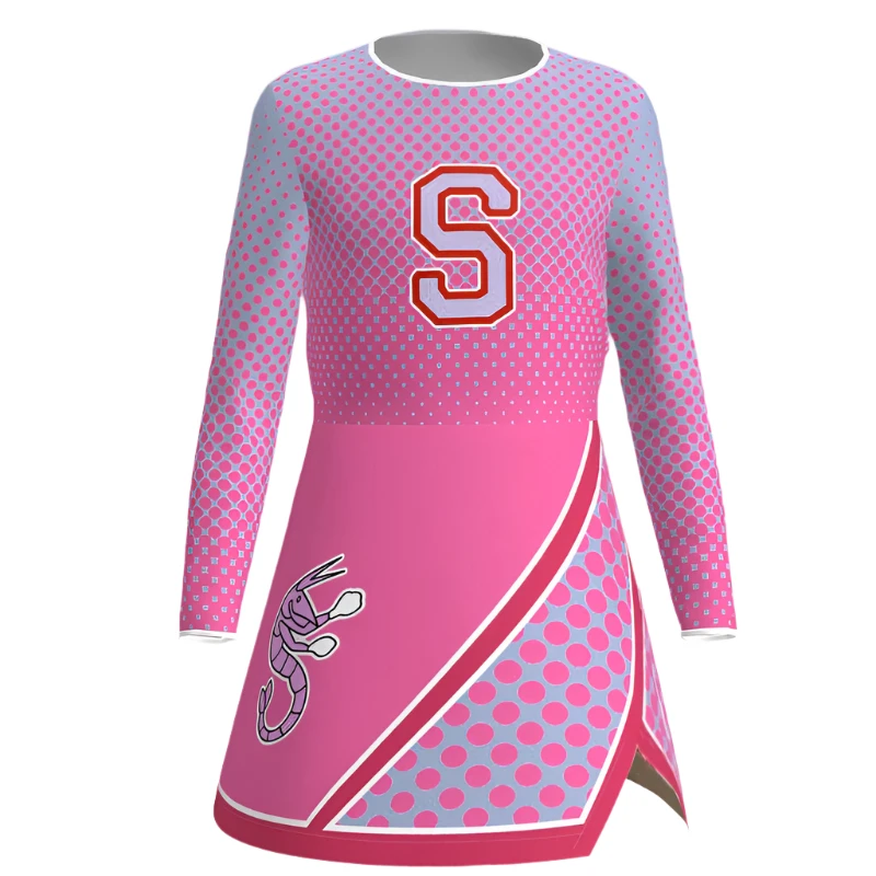 Girls Zombie Cheerleader Costume Addison Pink Dress With Pom Poms Halloween Fancy Outfit 6 Girls Zombie Cheerleader Costume Addison Pink Dress With Pom Poms Halloween Fancy Outfit - Image 6