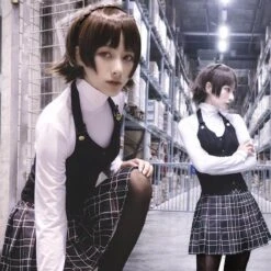 Teens & Adult Persona 5 Costume Makoto Niijima Cosplay Full Set And Wig For Girls Halloween Party Dress