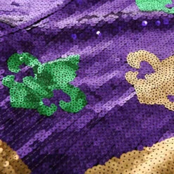 MardiGra Sequin Party Dress Casual Fleur De Lis Flower Shirt Carnival Costume For Women -Children Toys Sale Mardi Gras Costume 11