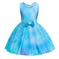 Girls Mermaid Dress Daily Wear Princess Ariel Dress Up Birthday Carnival Halloween Costume