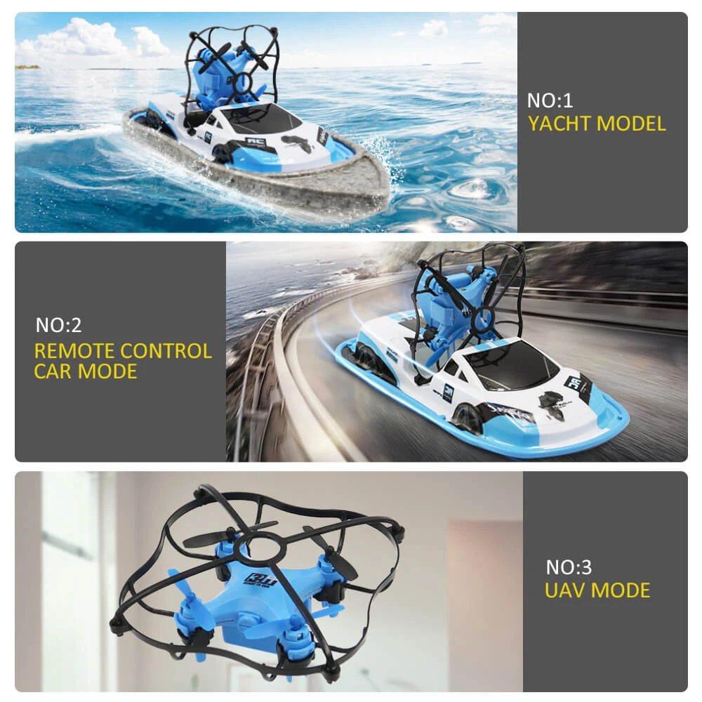 RC Mini Drone Boat Car Triphibian Vehicle Helicopter Drone Quadrocopter Remote Control Toy 3 RC Mini Drone Boat Car Triphibian Vehicle Helicopter Drone Quadrocopter Remote Control Toy - Image 3