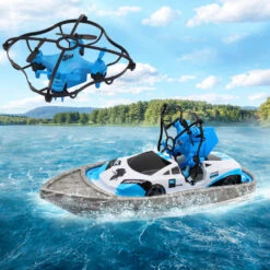 RC Mini Drone Boat Car Triphibian Vehicle Helicopter Drone Quadrocopter Remote Control Toy
