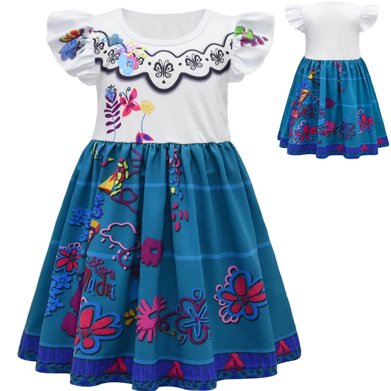 Girl's Mirabel Outfit Madrigal Cosplay Dress Kids Magical Party Costume 6 Girl's Mirabel Outfit Madrigal Cosplay Dress Kids Magical Party Costume - Image 6