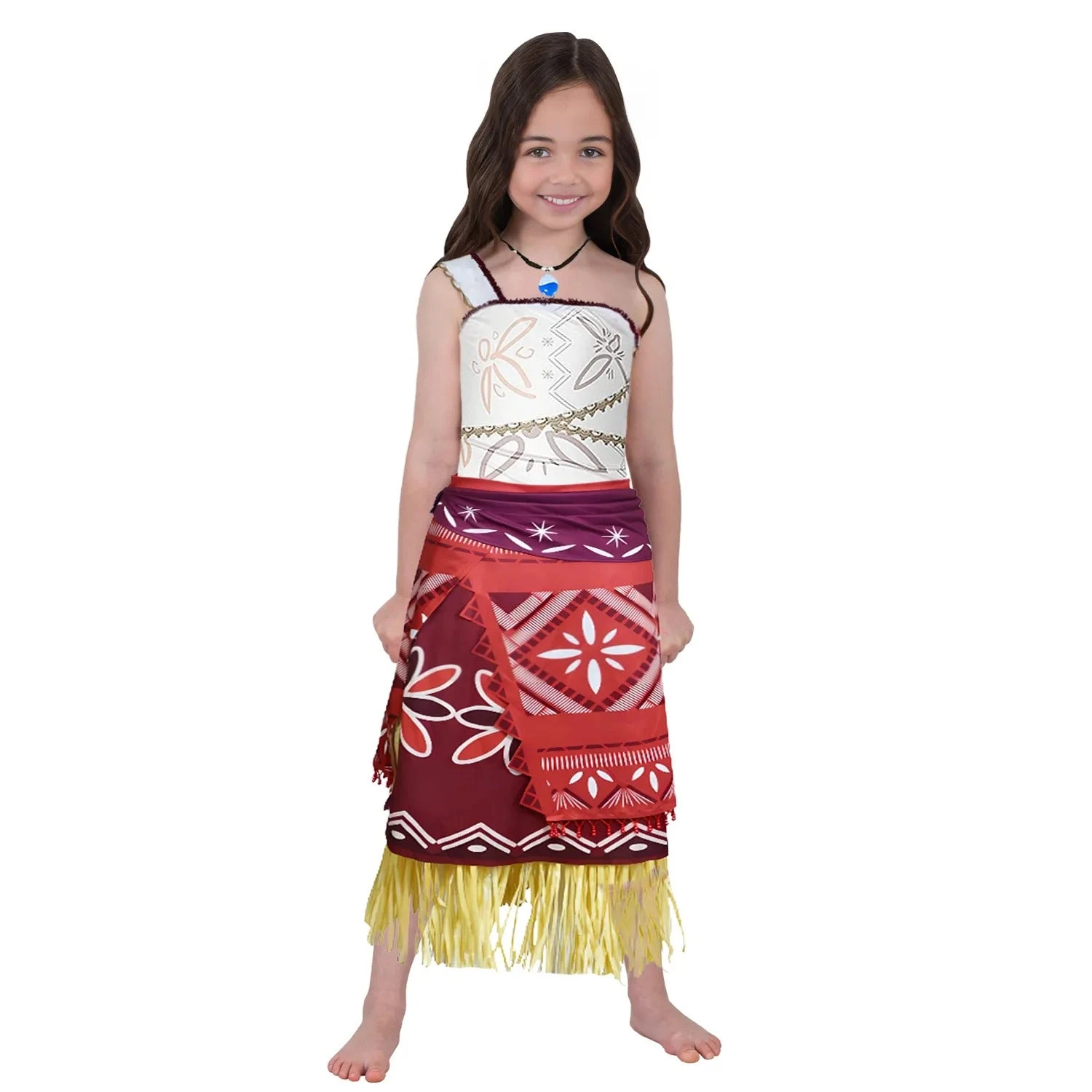 Adult Moana Outfit One Shoulder Tops Skirt And Necklace Full Set For Cosplay 2 Adult Moana Outfit One Shoulder Tops Skirt And Necklace Full Set For Cosplay - Image 2
