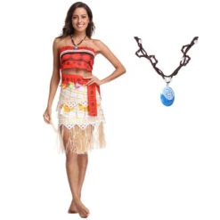 Princess Moana Costume Polynesian Dress Beach Dress Up Cosplay Outfits -Children Toys Sale MoanaGirlsWomenDressSuit 6