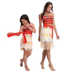 Princess Moana Costume Polynesian Dress Beach Dress Up Cosplay Outfits -Children Toys Sale MoanaGirlsWomenDressSuit 8