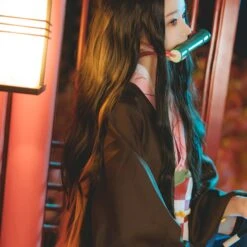 Nezuko Kamado Costume Halloween Cosplay Dress Outfit Full Set For Kids And Adult -Children Toys Sale Nezuko Kamado Costume 5