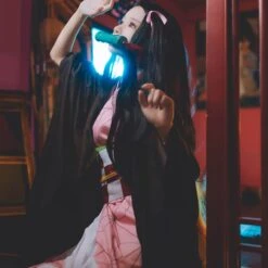 Nezuko Kamado Costume Halloween Cosplay Dress Outfit Full Set For Kids And Adult -Children Toys Sale Nezuko Kamado Costume 6