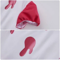 Niffty Costume White And Red Dress With Accessories Hazbin Hotel Cosplay Outfit -Children Toys Sale Niffty White Red Dress Hazbin Hotel Costume 1