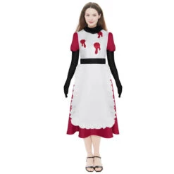Niffty Costume White And Red Dress With Accessories Hazbin Hotel Cosplay Outfit