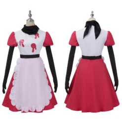 Niffty Costume White And Red Dress With Accessories Hazbin Hotel Cosplay Outfit -Children Toys Sale Niffty White Red Dress Hazbin Hotel Costume 5