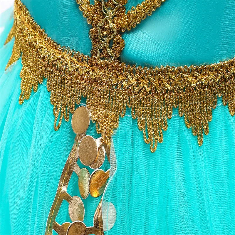 Princess Jasmine Costume Kids Jasmine Light Up Dress Fancy Birthday Dress 4 Princess Jasmine Costume Kids Jasmine Light Up Dress Fancy Birthday Dress - Image 4