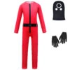 Kids Guard Costume Squid Cosplay Outfit Jumpsuit Helmet And Gloves For Game Player