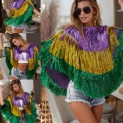 Women Mardi Gras Costume Tassel Tops Tinsel Shawl For Carnival Party -Children Toys Sale O1CN01hklTtX1Fsk3MV2ZtN 2215676150543 0 cib