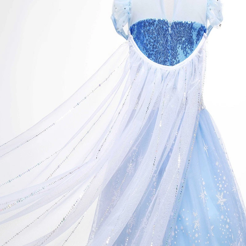 Elsa Costume Princess Dress Girls Light Up Dress Snowflake Trailing Party Dress Birthday Dres 13 Elsa Costume Princess Dress Girls Light Up Dress Snowflake Trailing Party Dress Birthday Dres - Image 13