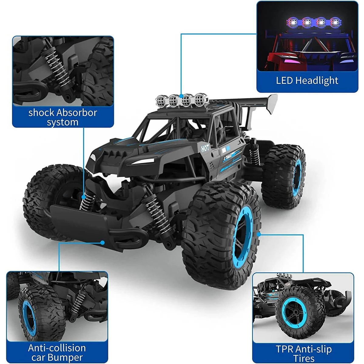 4WD RC Cars 2.4Ghz Off-Road Climbing Remote Control Truck Drift Racing Car For Kids 10 4WD RC Cars 2.4Ghz Off-Road Climbing Remote Control Truck Drift Racing Car For Kids - Image 10