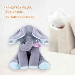 Baby Animated Singing Elephant Flappy Plush Toy Elephant With Flapping Ears -Children Toys Sale Peek A Boo Elephant 1