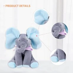 Baby Animated Singing Elephant Flappy Plush Toy Elephant With Flapping Ears -Children Toys Sale Peek A Boo Elephant 2