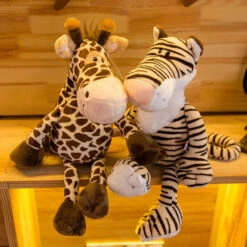 5pcs/lot Cute Plush Animal Jungle Animal Stuffed Lion Elephant Giraffe Monkey Zebra Doll Toys 10inch/25cm -Children Toys Sale Plush Animal toy 1