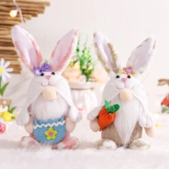 Plush Easter Gnome Bunny Cute Rabbit With Carrot Egg For Home Decoration Funny Easter Plush Doll -Children Toys Sale Plush Easter Bunny Gnome PLUSH DOLL 6