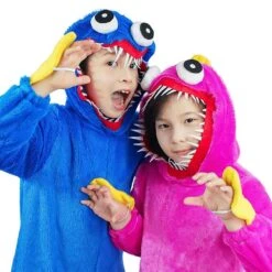 Kids Hagi Wagi Blue Costume And Pink Kissy Missy Polar Fleece Pajamas Game Cosplay Outfit -Children Toys Sale Poppy Playtime Costume 12