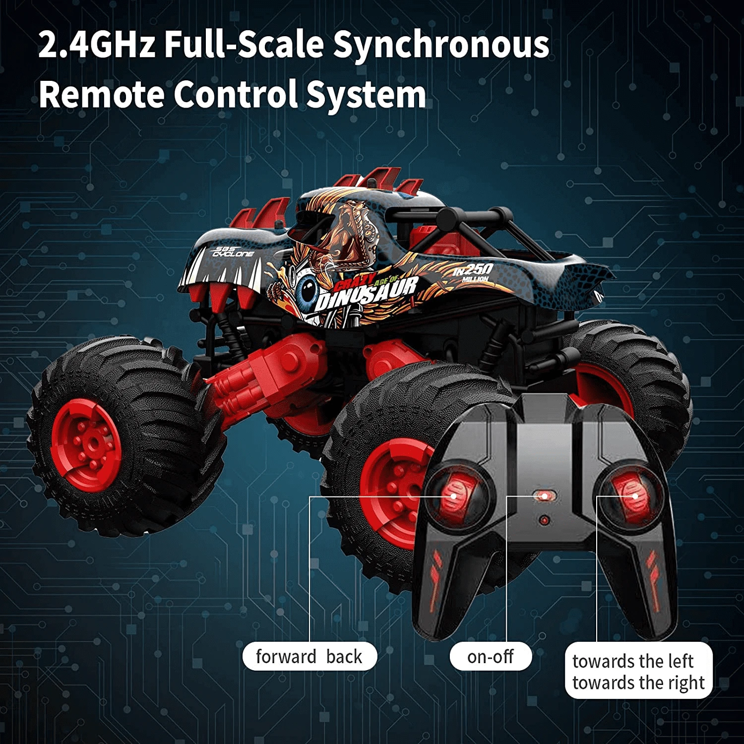 RC Dinosaur Cars 1:16 Remote Control Monster Truck Off-road 4WD Climbing Car For Kids Birthday Christmas Gift 6 RC Dinosaur Cars 1:16 Remote Control Monster Truck Off-road 4WD Climbing Car For Kids Birthday Christmas Gift - Image 6