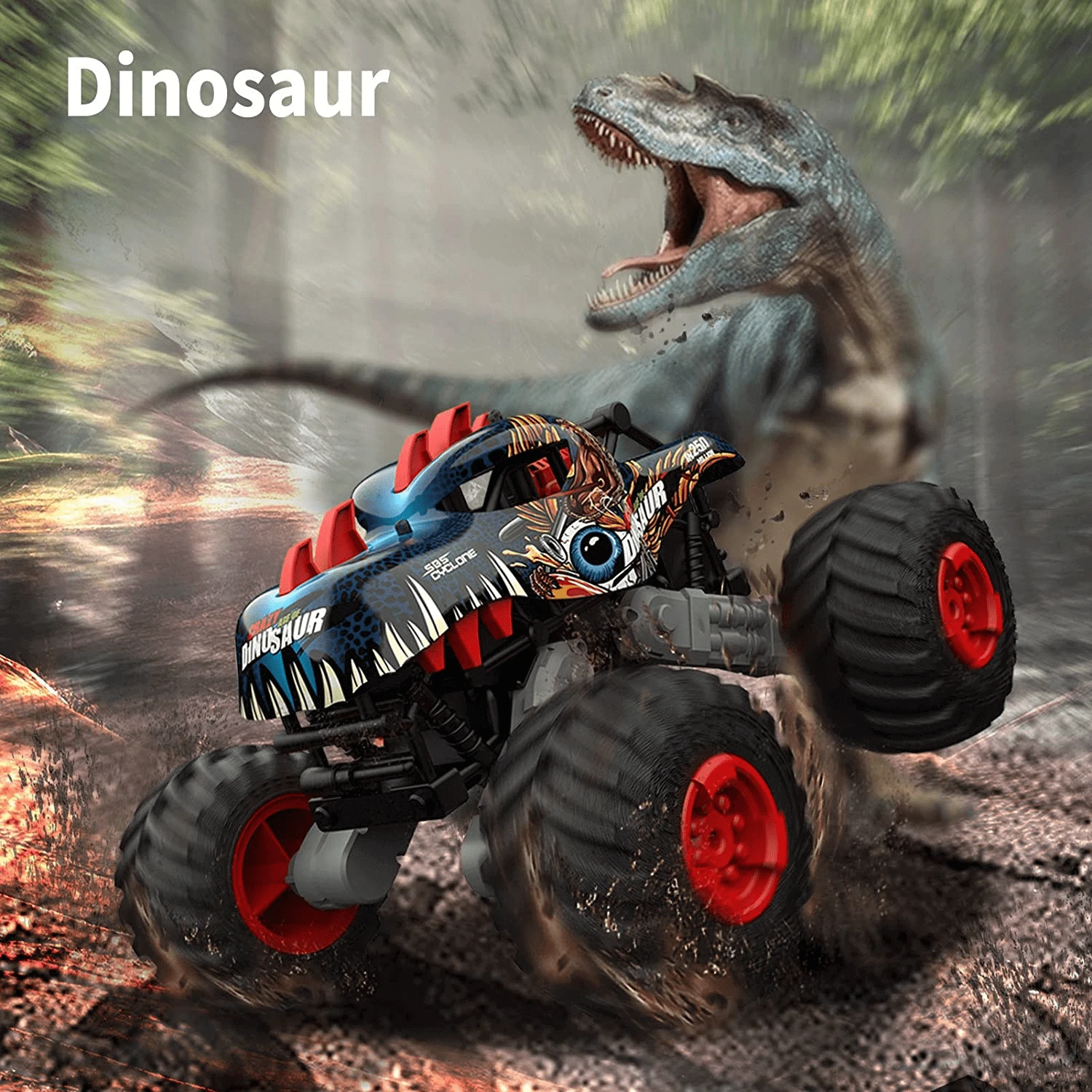 RC Dinosaur Cars 1:16 Remote Control Monster Truck Off-road 4WD Climbing Car For Kids Birthday Christmas Gift 2 RC Dinosaur Cars 1:16 Remote Control Monster Truck Off-road 4WD Climbing Car For Kids Birthday Christmas Gift - Image 2