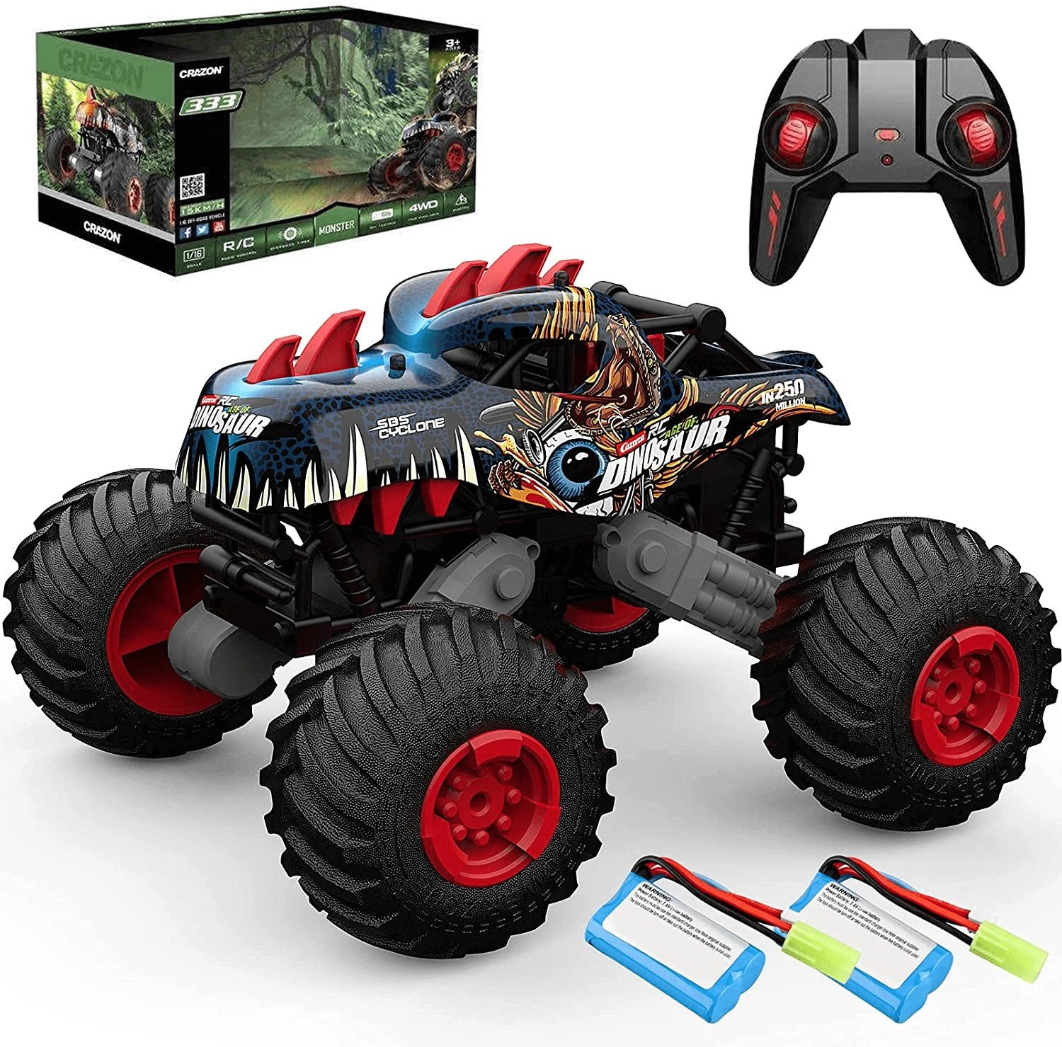 RC Dinosaur Cars 1:16 Remote Control Monster Truck Off-road 4WD Climbing Car For Kids Birthday Christmas Gift 1 RC Dinosaur Cars 1:16 Remote Control Monster Truck Off-road 4WD Climbing Car For Kids Birthday Christmas Gift