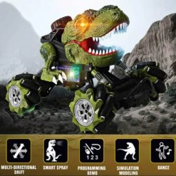 Remote Control Dinosaur Car Rechargeable T-Rex RC Car 360° Stunt Car With Music And Lights 15 Remote Control Dinosaur Car Rechargeable T-Rex RC Car 360° Stunt Car With Music And Lights -Children Toys Sale RC Dinosaur Car 4WD Drift
