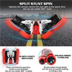 4WD RC Car Spin Stunt Car 360 Degree Rotating Remote Control Car Double Sided Flips Vehicles -Children Toys Sale RC Drift Stunt Car 2