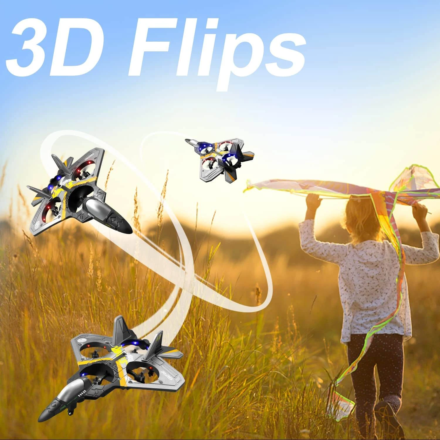 Kids RC Airplane Drone 2.4G Remote Control Aircraft With Gravity Sensing Stunt Spin Jet 3 Kids RC Airplane Drone 2.4G Remote Control Aircraft With Gravity Sensing Stunt Spin Jet - Image 3
