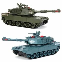 2.4G RC Tank Remote Control Battle Tank 350 Rotatable Turret Crawler Simulation Lighting Car Monster Toys For Children Kids Gift