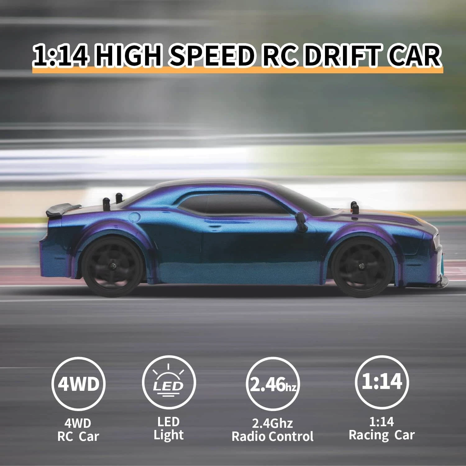 RC Drift Car High Speed 4WD Racing Stunt Vehicle Hellcat Fast GTR Remote Control Toy Cars 12 RC Drift Car High Speed 4WD Racing Stunt Vehicle Hellcat Fast GTR Remote Control Toy Cars - Image 12