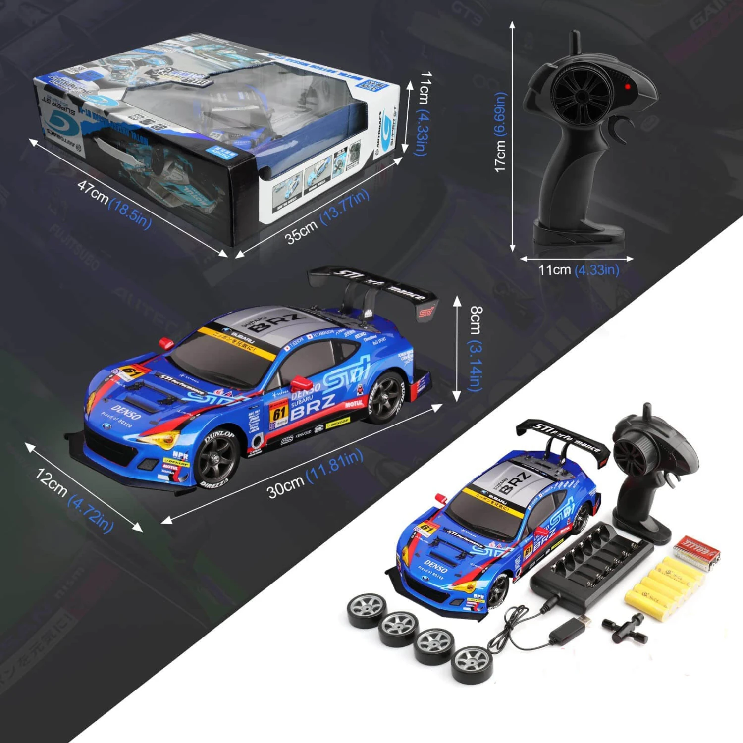 Drift RC Car 1:16 GTR Racing Vehicle High Speed Remote Control Subaru Brz Sport Car For Kids Adults 8 Drift RC Car 1:16 GTR Racing Vehicle High Speed Remote Control Subaru Brz Sport Car For Kids Adults - Image 8