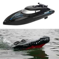 RC Racing Boat With Crocodile Head - Electric Racing Boat Remote Control Boat Pools Spoof Toy