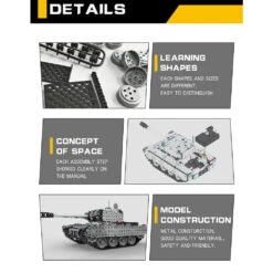 2.4G RC Stainless Steel Tank DIY Assembly Remote Control Panzer With Rotating Turret -Children Toys Sale RCDIYMetalTank 10