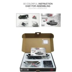 2.4G RC Stainless Steel Tank DIY Assembly Remote Control Panzer With Rotating Turret -Children Toys Sale RCDIYMetalTank 2