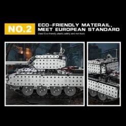 2.4G RC Stainless Steel Tank DIY Assembly Remote Control Panzer With Rotating Turret -Children Toys Sale RCDIYMetalTank 4