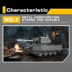 2.4G RC Stainless Steel Tank DIY Assembly Remote Control Panzer With Rotating Turret -Children Toys Sale RCDIYMetalTank 5