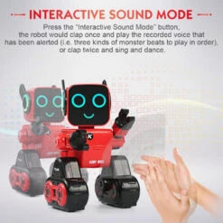 Kids Smart RC Robot Toy With Touch & Sound Control Intelligent Programmable Robot -Children Toys Sale RCRobotCoinBankToy 8