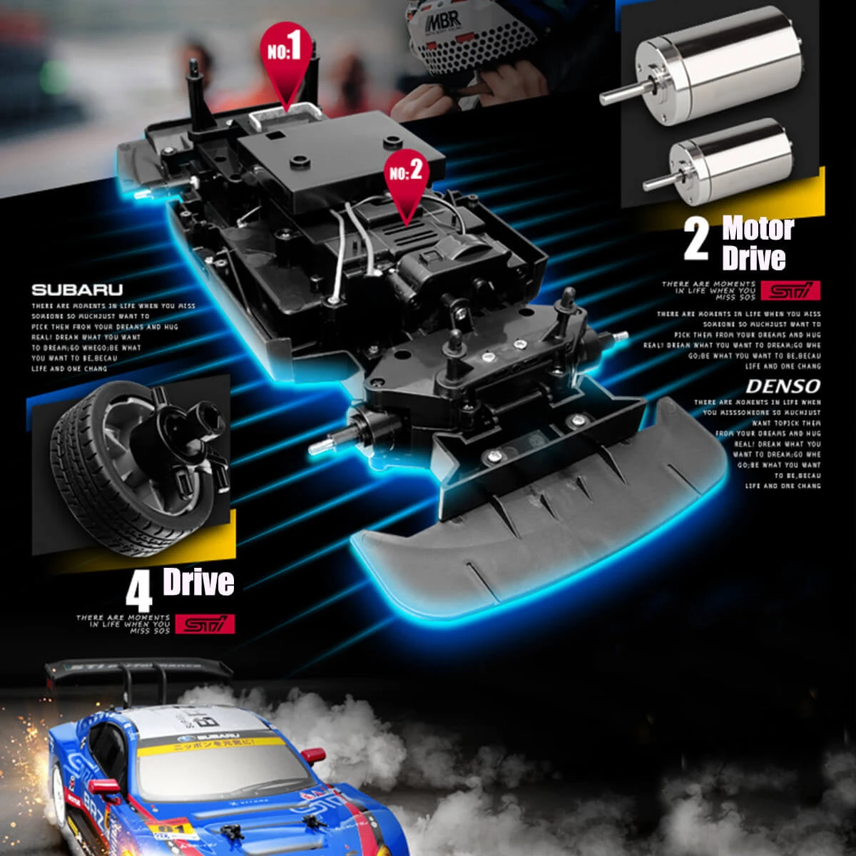 Drift RC Car 1:16 GTR Racing Vehicle High Speed Remote Control Subaru Brz Sport Car For Kids Adults 6 Drift RC Car 1:16 GTR Racing Vehicle High Speed Remote Control Subaru Brz Sport Car For Kids Adults - Image 6