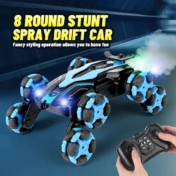 2.4G Eight-wheel Stunt Car 4WD Remote Control Car Spray Drift Climbing Car -Children Toys Sale Red 07 9cd63267 fc48 4de0 aed8 d0eda4121223