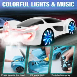 Remote Control Car 4WD Drift Racing Car Dual Remote Control With Light Spray 12 Remote Control Car 4WD Drift Racing Car Dual Remote Control With Light Spray -Children Toys Sale Remote Control Car 4WD Racing Car 5